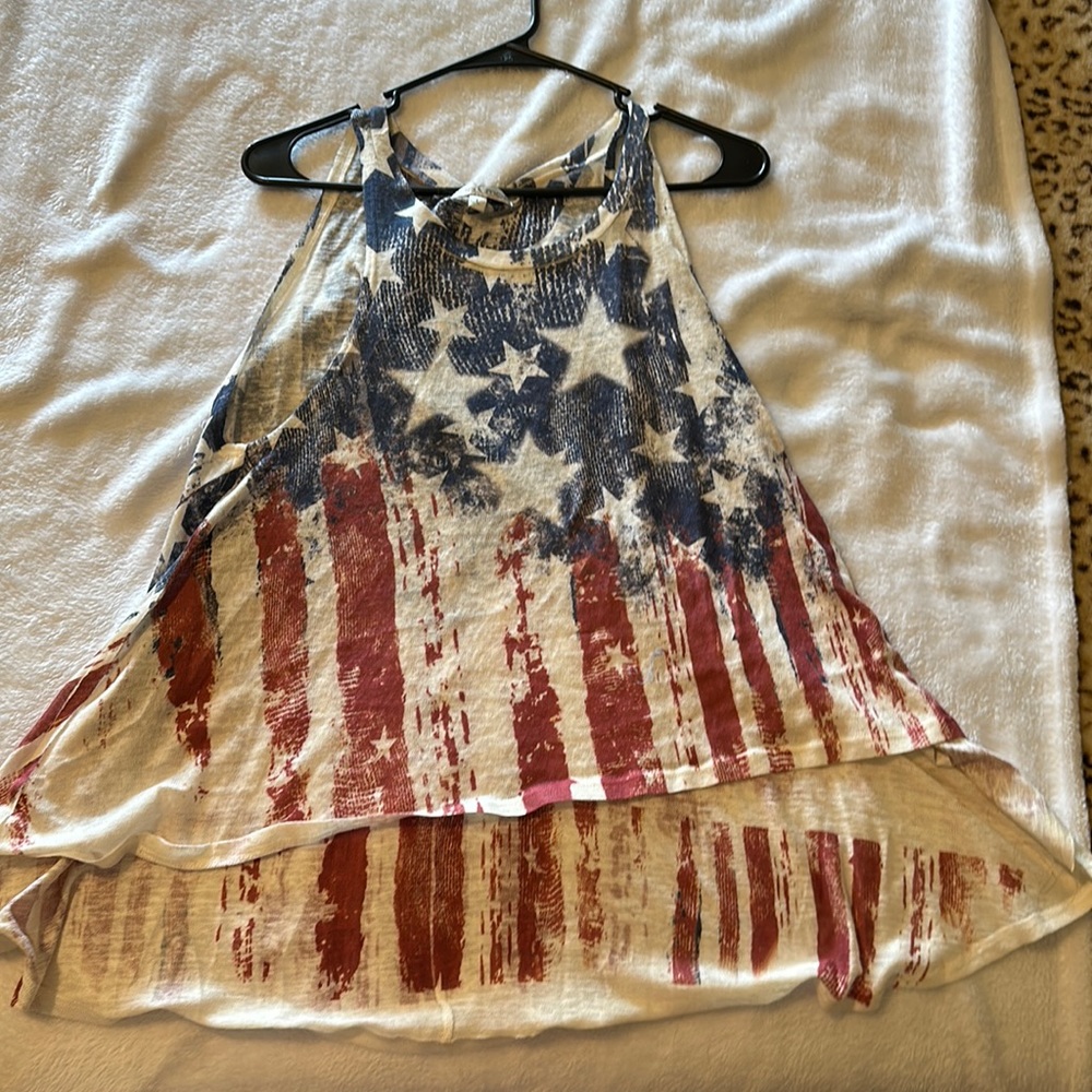 Moa Moa, large, American flag print shirt